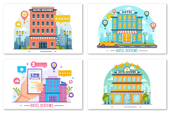 12 Hotel Reviews Illustration