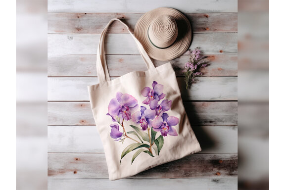 Watercolor Orchid PNG Bundle