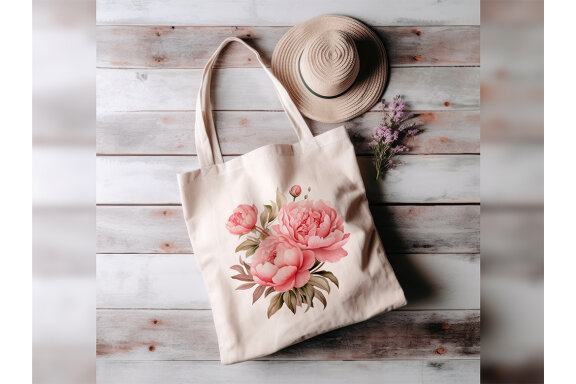Pink Peony PNG Bundle, Watercolor peonies clipart