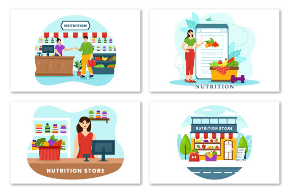 10 Nutrition Store Illustration