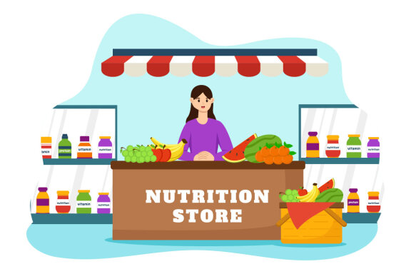 10 Nutrition Store Illustration