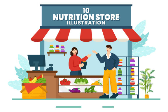 10 Nutrition Store Illustration