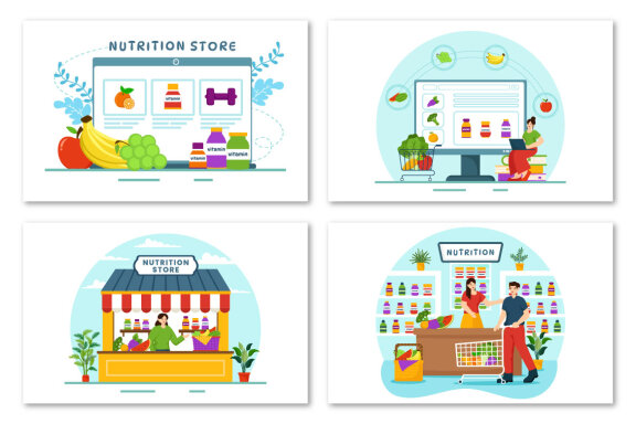 10 Nutrition Store Illustration
