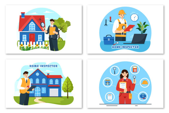 12 Home Inspector Illustration