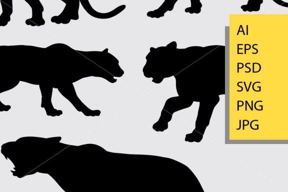 Puma and panther 1 silhouette