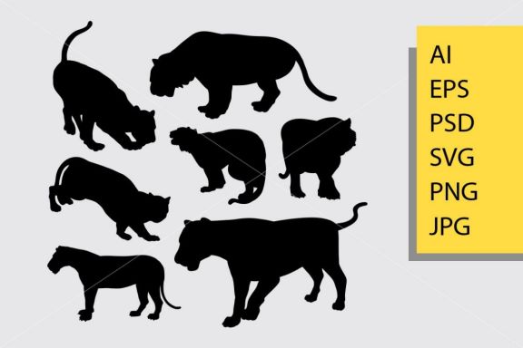 Puma and panther 2 silhouette