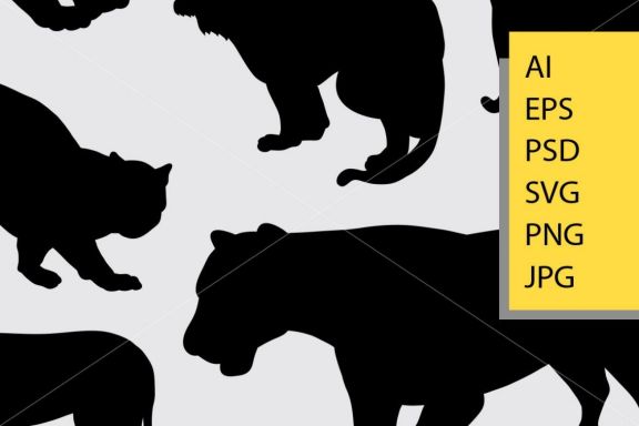 Puma and panther 2 silhouette