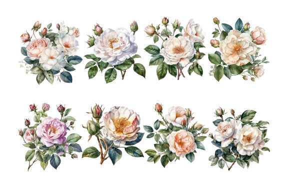 Wild Roses PNG Bundle
