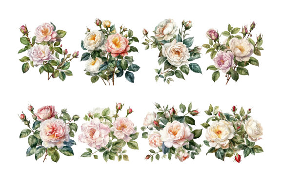 Wild Roses PNG Bundle