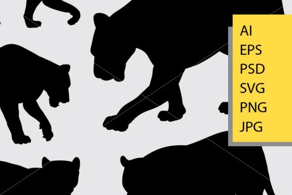 Puma and panther 3 silhouette