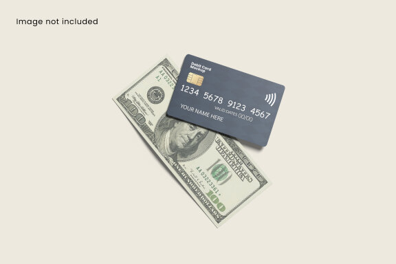 Debit Card and Money Mockup