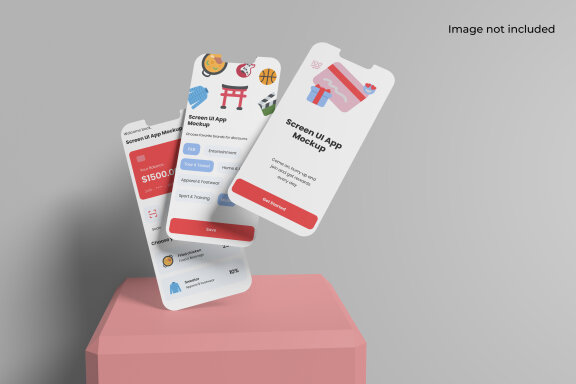 Floating Screen UI App Mockup