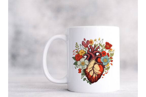 Floral Anatomical Hearts PNG Bundle