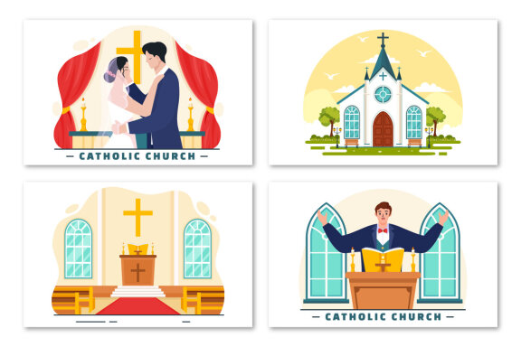 11 Cathedral Catholic Church Illustration