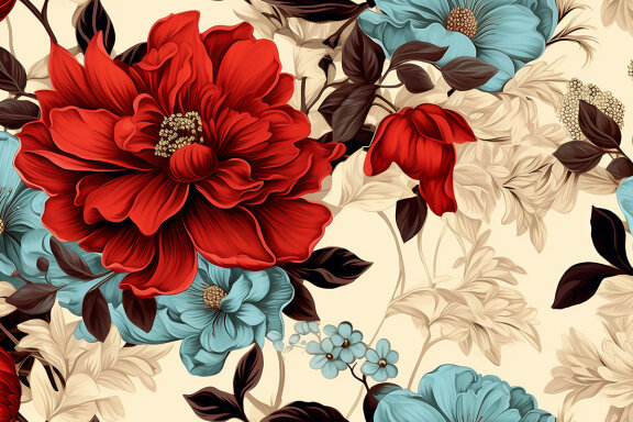 6 Seamless Pattern Vintage Flowers Background