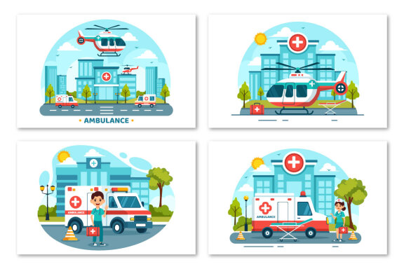 10 Ambulance Car Illustration