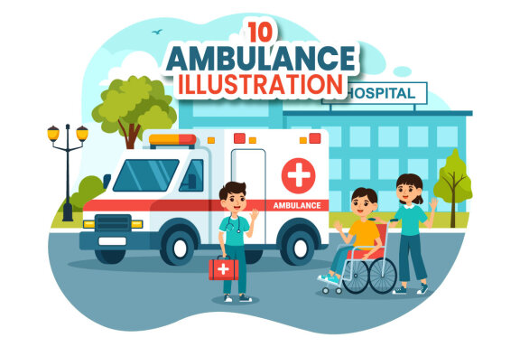 10 Ambulance Car Illustration