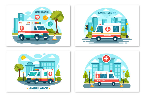 10 Ambulance Car Illustration