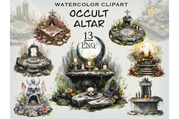 Occult Altar PNG bundle