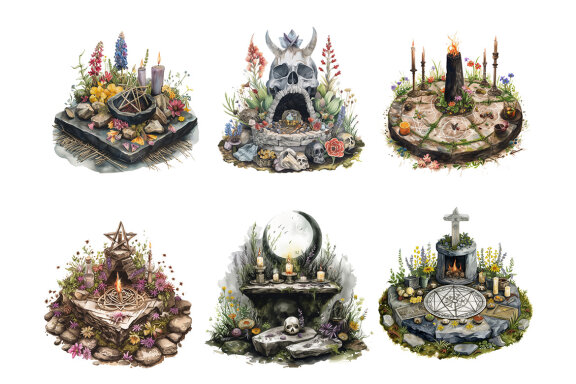 Occult Altar PNG bundle