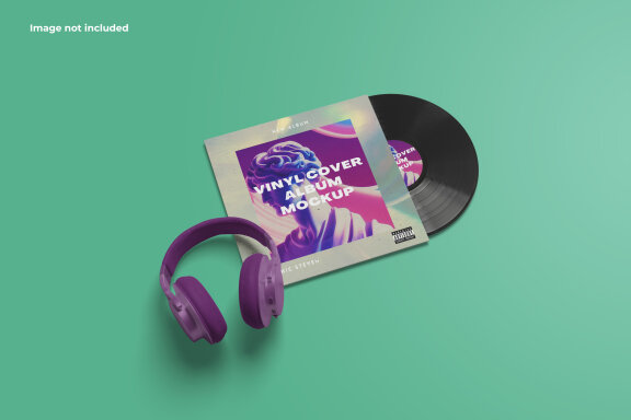 Colorful Vinyl Album Cover Mockup