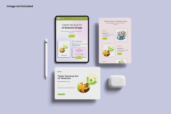 Floating Tablet Mockup for UI Design