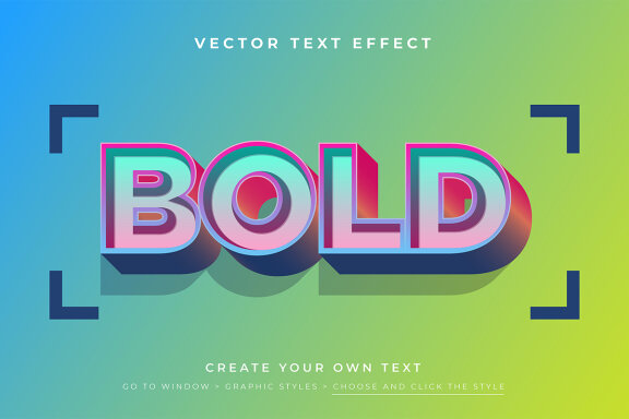 Vector Text Effect - Bold Gradient