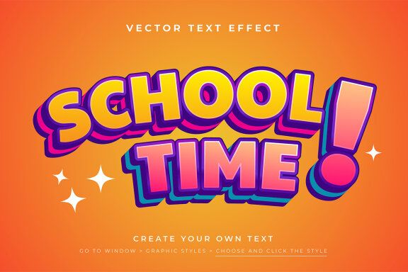 Vector Text Effect - 3D Colorful Layer