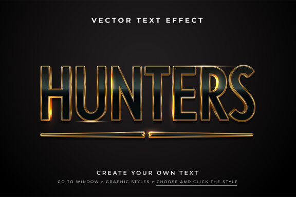 Vector Text Effect - Black Gold