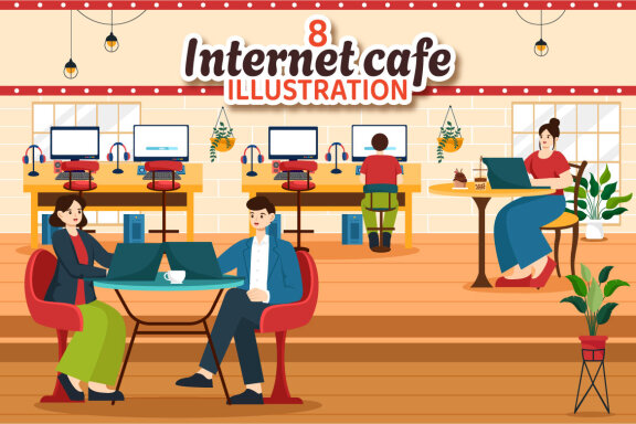 8 Internet Cafe Illustration