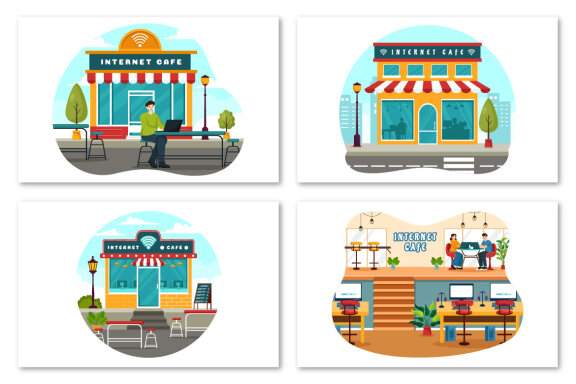 8 Internet Cafe Illustration
