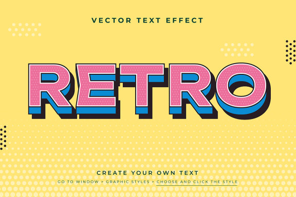 Vector Text Effect - Retro Title
