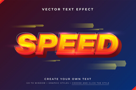 Vector Text Effect - Speed 