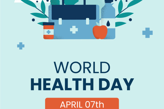 Hand drawn vertical poster template for world health day
