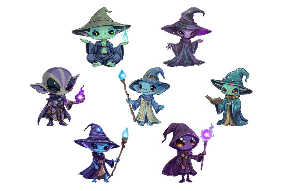 Alien Wizard PNG bundle