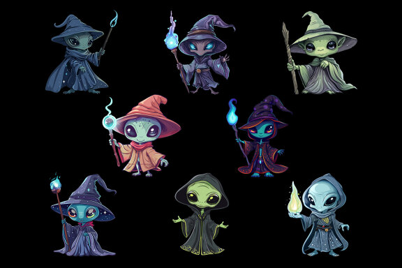 Alien Wizard PNG bundle