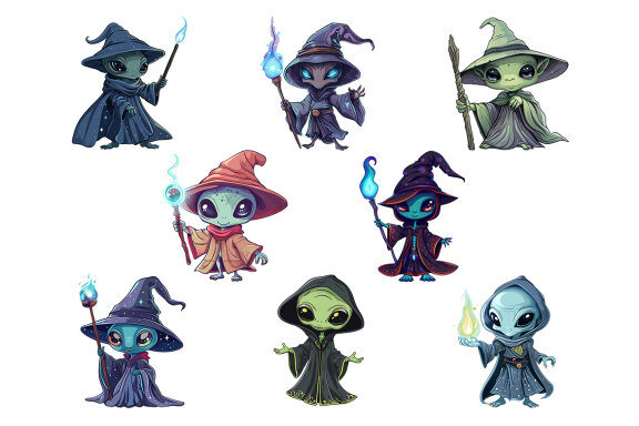 Alien Wizard PNG bundle