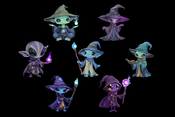 Alien Wizard PNG bundle