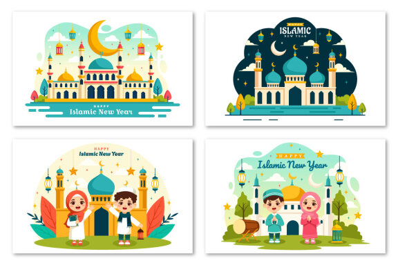 12 Happy Islamic New Year Illustration