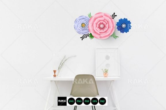 20 Paper Flower SVG | Paper Flower Template | Large Paper