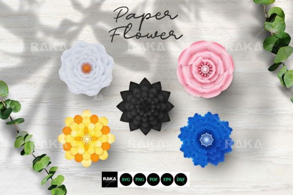 20 Paper Flower SVG | Paper Flower Template | Large Paper