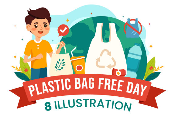 8 International Plastic Bag Free Day Illustration