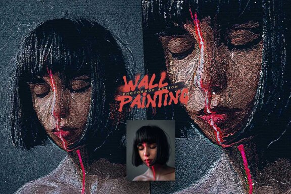 Wall Painting Photoshop Action