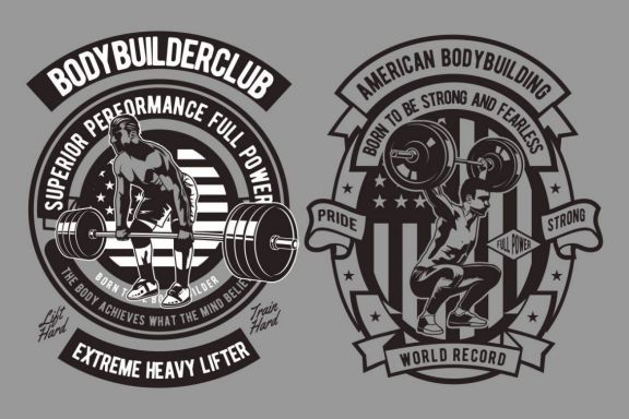 Fitness Badge Design Set