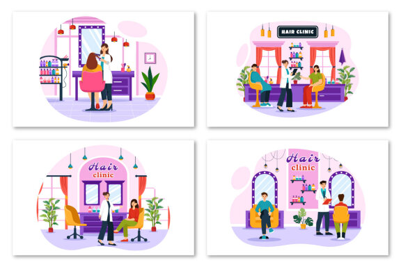 8 Hair Clinic Illustration