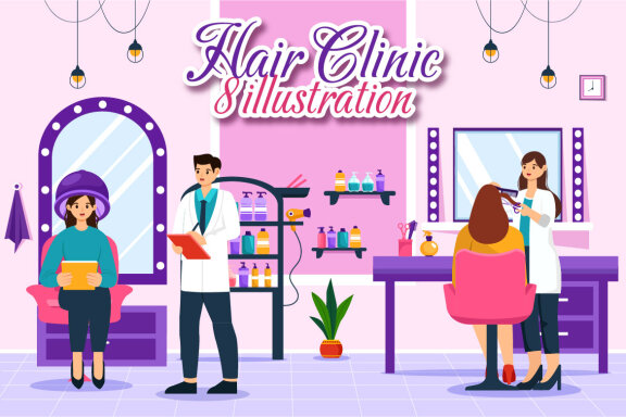 8 Hair Clinic Illustration