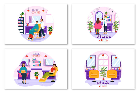 8 Hair Clinic Illustration