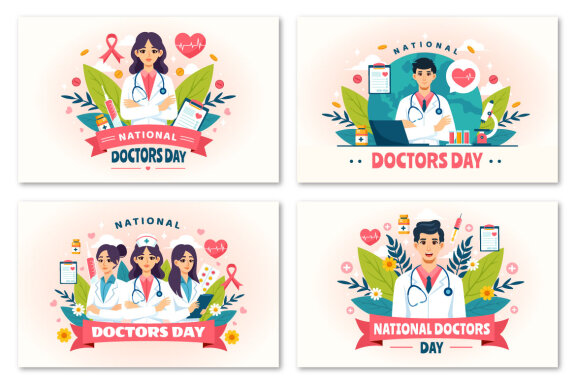 12 National Doctors Day Illustration