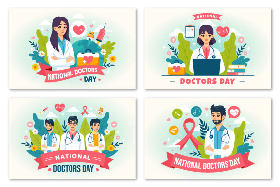 12 National Doctors Day Illustration