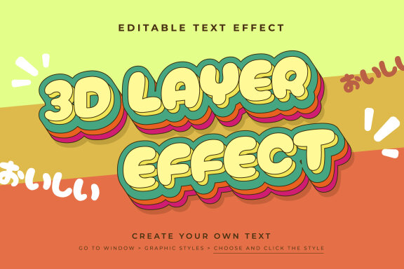 Vector Text Effect - 3D Layer Text